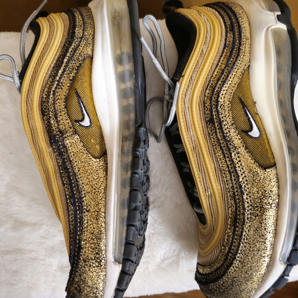 Nike Air Max 97 Gold and Black Sneakers - Picture 5 of 8